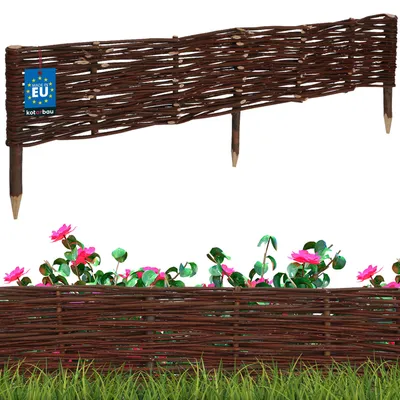 Zdjęcie produktu dla KOTARBAU® Wiklinowe obrzeza rabat 100 x 20 cm Wiklinowe obrzeza rabat ogrodowych dla kwiatów i warzyw Obrzeza trawnikowe