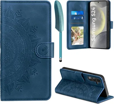 Produktbild von Samsung Galaxy S24 5G Hülle - Kunstleder Case mit Kartenfach, Magnet und Standfunktion
