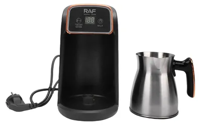Produktbild von Türkische Kaffeemaschine aus Edelstahl und Kunststoff, tragbarer elektrischer Kaffeekocher für zu Hause, auf Reisen und im Büro