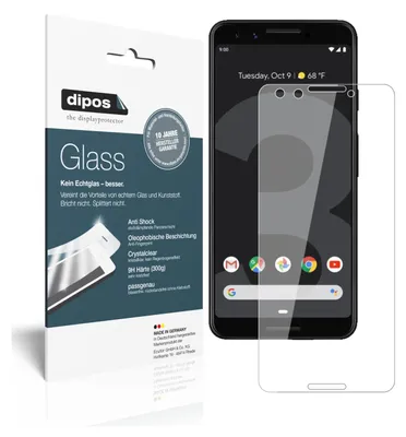 Produktbild von 2x Schutzfolie für Google Pixel 3 - Anti-Shock 9H Folie Glass Kunststoffglas