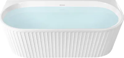 Obrázok produktu pre BELIANI Vaňa na stenu s matným drážkovaným povrchom akrylátová 170 x 80 cm oválna v modernom štýle