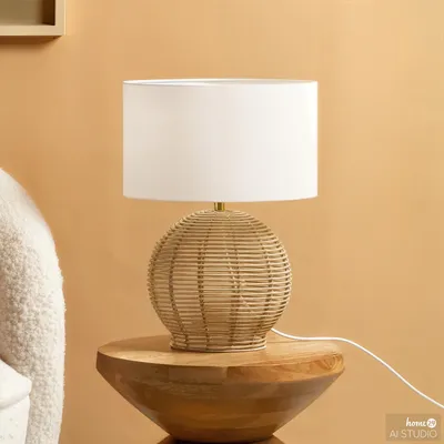 Produktbild von home24 Tischleuchte - Mischgewebe / Papierkordel - Weiß / Beige