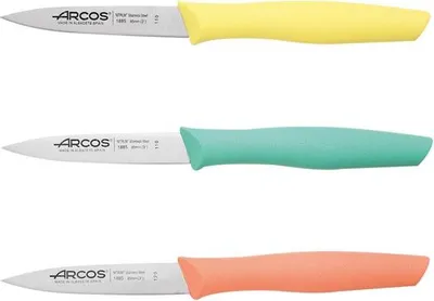 Image de Set 3 Couteaux Office Arcos Nova Lames Acier Inoxydable, Manches Ergonomiques - Arcos