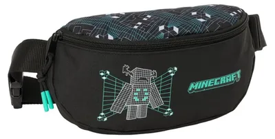 Zdjęcie produktu dla Safta Minecraft – czarna saszetka na pasek dla dzieci, czarny, rozmiar uniwersalny