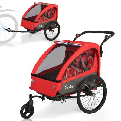 Produktbild von Sepnine BT920 Kinder-Fahrradanhänger – 2 Kinder, Faltbar - Rot