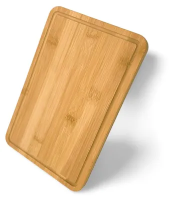 Produktbild von Bambus Schneidebrett - Mit Saftrille - Für Fleisch, Gemüse, Obst und Brot - 29 x 19 x 1,5 cm