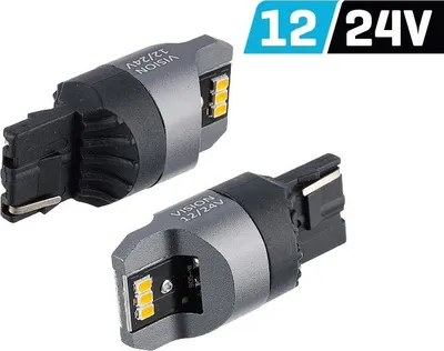 Imagen del producto de Bombillas LED VISION WY21W T20d, 12/24V, 6x 3020 SMD, con tecnología Canbus, color naranja, lote de 2 unidades