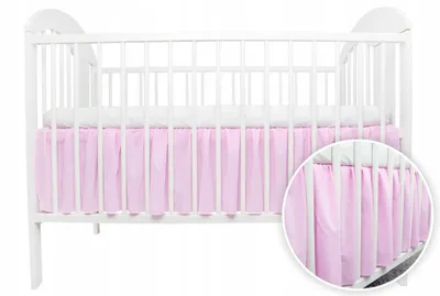 Produktbild von Ankras Matratzenschutz mit Rüsche Babybett 120x60 Hellrosa