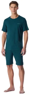 Image de Schiesser pyjama short modern bonded deep sea green homme