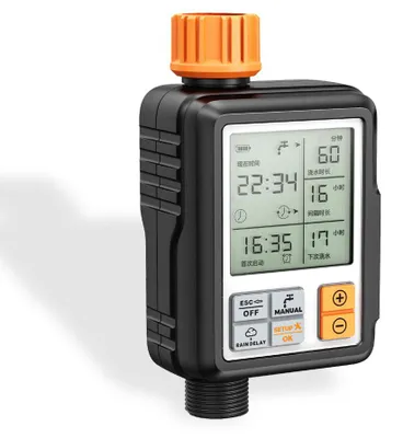 Produktbild von Automatischer Bewässerungscomputer für Garten, 3 Zoll Display Wasser Timer, mit Regenverzögerung & Kindersicherung, einfach Installation für Garten & Terrasse