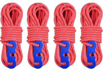 Produktbild von Reflektierende Abspannseile mit Seilspannern 4m Rot Φ3mm 4 Stück