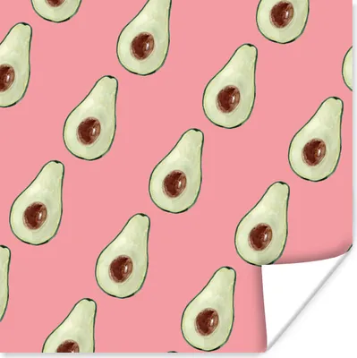 Produktbild von MuchoWow® Poster Avocado - Rosa - Frucht 75x75 cm - Wand Dekoration