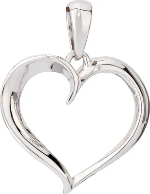 Produktbild von 17x18mm glänzender Herzanhänger 925 Silber Durchlauf Herzform Kettenanhänger