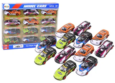 Produktbild von Lean Toys Friktionsantrieb Sportwagen-Set 1:55, 12 bunte Teile