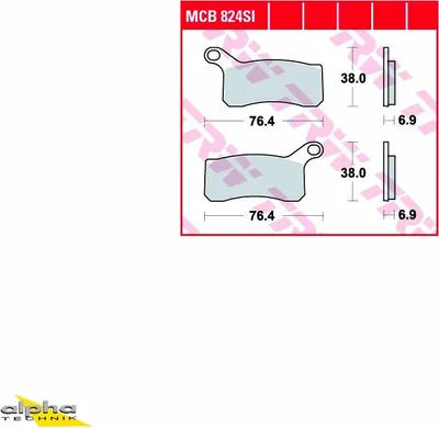Immagine prodotto di Set di pastiglie freno TRW MCB824SI 505 XC