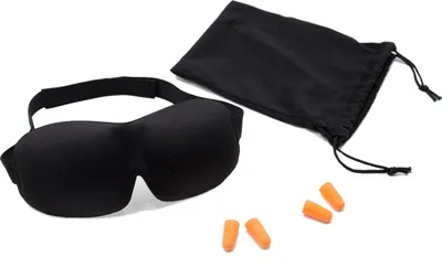 Produktbild von Schlafmaske 3D, 2 Paar Ohrstöpsel, Aufbewahrungsbeutel, schwarz