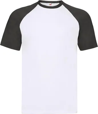 Produktbild von Fruit of the Loom 61-026-0 | Shortsleeve Baseball Herren T-Shirt - Farbe: White/Black - Größe: XXL