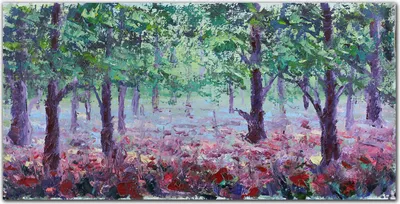 Produktbild von Coloray Bild aus Acryl 120 cm x 60 cm - Gehärtetes Acryl Acrylblock mit Bild Küche Wohnzimmer Wanddekoration Dekoration - Waldblumen Mohnblumen