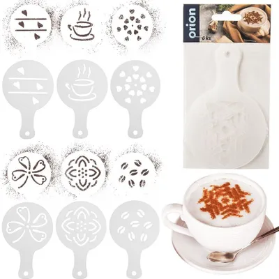 Produktbild von Orion Deko-Schablonen für Kaffee und Desserts Kaffeeschablonen Vorlagen Schablonen 6 El.