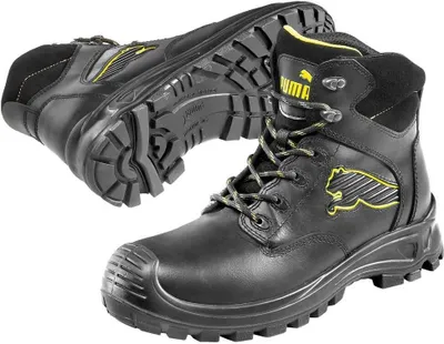Image de Puma Borneo Black Mid S3 CI HI HRO SRC Chaussures de sécurité, Taille:43 EU