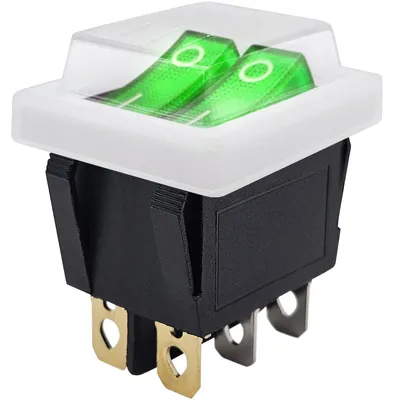 Produktbild von ProRide Doppel-Wippschalter ON/OFF, 3-polig, 250 V/16 A, Grün