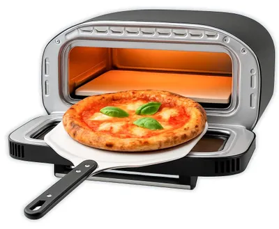 Elektrischer Pizzaofen 430 °C, 420 W, mit Stein und Schaufel