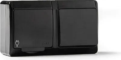 Obrázok produktu pre Famatel Pool54 2p+t dvojitá zásuvka a zástrčka na povrch 16a 250v čierna jedna veľkosť / zástrčka EÚ 220V čierna jedna veľkosť
