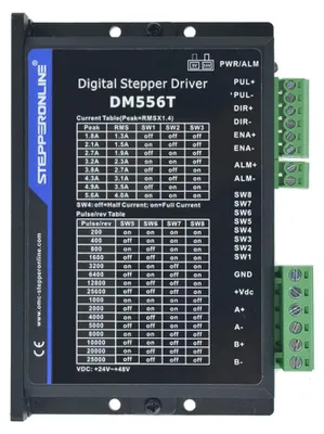 Obrázek produktu pro Digitální ovladač krokového motoru, 1,8–5,6 A, 20–50 V DC, pro motory Nema 23 a 24