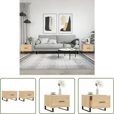Produktbild von The Living Store Couchtische 2 Stk. Sonoma-Eiche 50x50x40 cm Holzwerkstoff