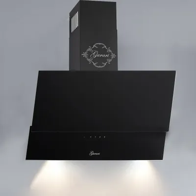 Produktbild von GURARI Kopffreihaube Gurari GCH D 268 8 BL Prime inkl. Umluftset, Dunstabzugshaube, Wandhaube 80cm, Schwarz Glas, , 1000m³/h, Fernbedienung