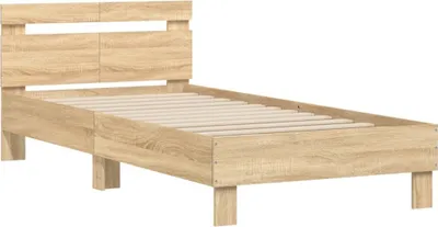 Produktbild von Bettgestell ohne Matratze mit Kopfteil Sonoma-Eiche 100x200 cm
