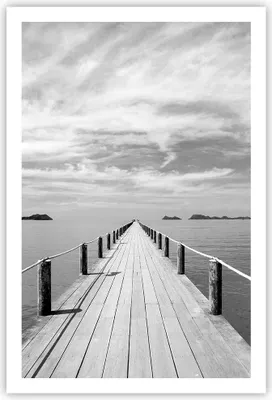 Produktbild von Poster - Poster ohne Rahmen - Holz Brücke Meer - 61x91,5 cm - Wand Bild - Wanddeko - Wandbilder - Kunstposter - Wandposter - Bilder - Kunstdruck - Wanddekoration - Wandbild - P2XPA61x91-4985
