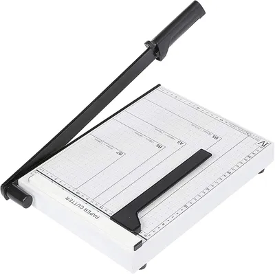 Image de Nictemaw A4, coupe-papier professionnel, pour 10 feuilles, lame de sécurité, couleur blanche