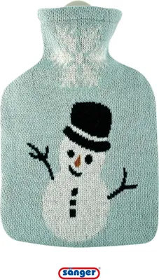 Produktbild von Sänger Wärmflasche 0,8 L mit Baumwoll-Strickbezug Schneemann Flocki