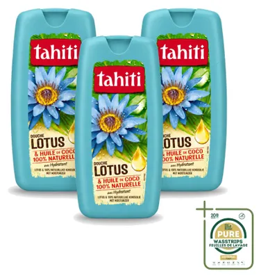 Obrázek produktu pro 3 kusy sprchového gelu Tahiti Lotus & Kokosový olej, hydratační, 250 ml - balení