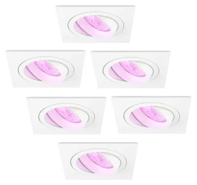 Image de Ledvion lot de 6 spot encastre LED blanc RGB dimmable WiFi