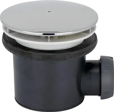 Produktbild von Duschablauf mit horizontalem Abfluss – 90 mm – verchromt