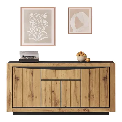 Produktbild von Wohnzimmer Kommode,Sideboards Mit 4 Türen,1 Schublade, Esszimmerschrank, breite grifflose Schließfächer, vielseitig einsetzbar Sofa-Beistellschrank