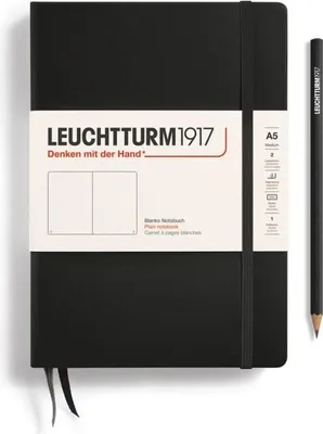 Produktbild von Leuchtturm 311333, Einfarbig, Schwarz, A5, 80 g/m², Hardcover, Erwachsener