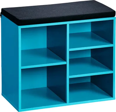 Produktbild von KESPER® Schuhschrank türkis, Sitzkissen, 3 Fächer + 1 großes Fach, -, variabler Boden, Flurbank 51,5x29,5x48cm, Garderobenbank 15961