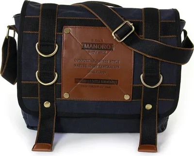 Produktbild von Manoro Herren Tasche Messenger Bag Canvas schwarz 35x12x32 OTK212S