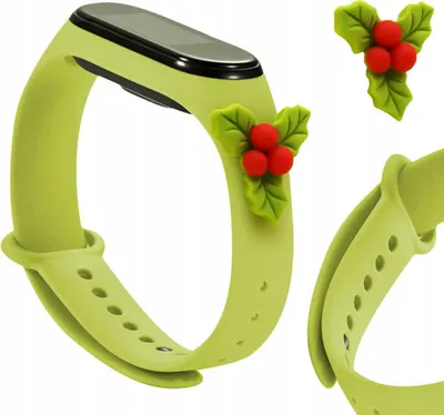 Immagine prodotto di Cinturino Xmas Band per Xiaomi Mi Band 6 / Mi Band 5 Natale Bracciale in silicone verde (vischio)