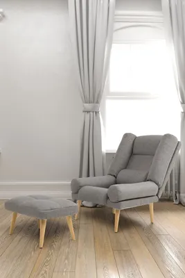 Produktbild von Liegesessel Sessel Relaxsessel Leo mit Fußhocker Rückenlehne 5-stufig einstellbar Farbe: Falcone Silver