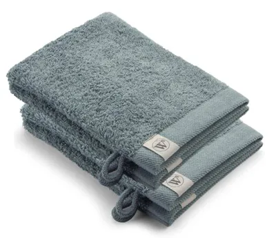 Productafbeelding van Walra Wasmouw van gerecycled katoen, 16x21 cm - 2 stuks, groen