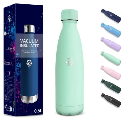 Produktbild von Trinkflasche, 500 ml BPA-frei, Trinkflasche Edelstahl, Doppelwandig Vakuumisolie