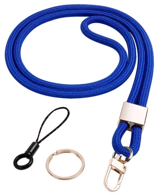 Produktbild von Schlüsselband Halsband Lanyard Handyband - Mit Metall-Schlüsselanhänger - Telefonband - Blau