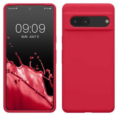 Produktbild von kwmobile Handyhülle für Google Pixel 7 Hülle, für Pixel 7 Case - Hülle Silikon - kabelloses Laden - Granatapfelrot