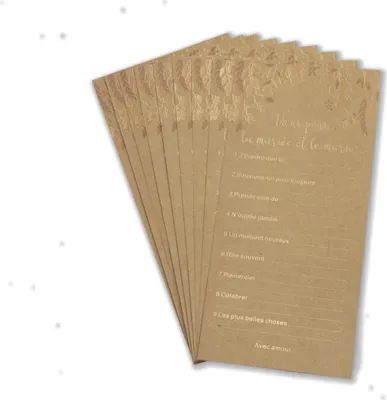 Immagine prodotto di 10 biglietti di auguri matrimonio carta kraft 22 x 11 cm - taglia unica