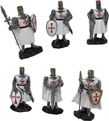 Produktbild von 6er Set Ritter weiß-rot