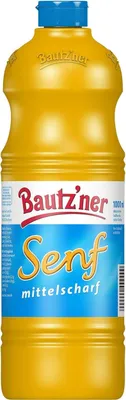Zdjęcie produktu dla Butelka musztardy Bautzen średnio ostrej - 1000ml
